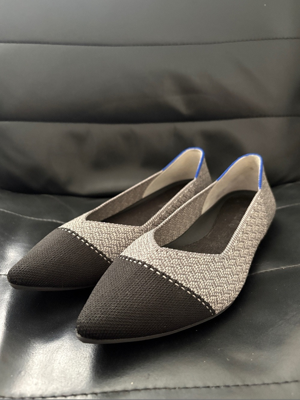 Rothy's The Point II Pebble Herringbone Size 8